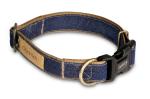 Glucklich Denim Premium Dog Collar Belt for Small Medium Large Dogs Neck Collar for Pets with Quick Release Buckle & Metal D-Ring (XS, Dark Blue)