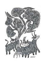 ICAC-Natural Colour on Paper-Gond Art-by Ramesh Tekam-8