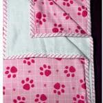 Playful Stitches Baby Blanket for Kids, 0-3 Years | Size- 40 X 40 CM | 150 GSM | Premium Handblock Pure Cotton All Season Quilt | Made with Natural Dye | Color- Multicolor - Paws