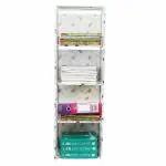 Memeho White Iron Books Storage Organizer