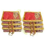 KIWI BAGS Transparent Lehenga Saree Cover/Satin Cloth Storage Bag with Handles/Lehenga,Saree,Heavy Dresses Packing Covers For Wedding with Zipper/Foldable Wardrobe Organizer for Dresses-Golden, Pack of 6