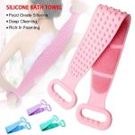 RBGIIT Silicon Bath Body Massager Scrubber Douuble Side Belt Bathroom Body Cleaner Scruber Pad AS Like sponges SB-319