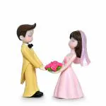 iDream Cute Couple Love Miniature Showpiece for Home Decor | Romantic Couple Showpiece Gifts for Boyfriend Girlfriend Decorative (Yellow & Pink)