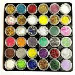 MAPPERZ 3D Nail Art Charm Glitter 36 Pcs Nail Art Laser Glitter Sparkling Powder Dust(Multicolor)