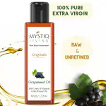 Mystiq Living - Grapeseed Oil, 100% Pure, Natural & Cold Pressed Organic Oil | Grapeseed Oil 100% Cold-Pressed, Pure, Natural, Unrefined, Therapeutic Grade Carrier Oil-Perfect For Massage & Aromatherapy 50 ML