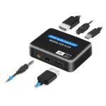 Zorbes Hdmi Converter 4K60Hz To +Spdif Optical +3.5Mm Aux Stereo 3 In 1 Adapter