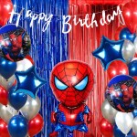 House of Banter Spiderman Theme Birthday Decorations for Boys, Kids Party, Girls - Cartoon Birthday Decorations, Spiderman Birthday Party Supplies