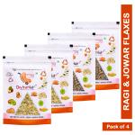 Dry Fruit Hib - Ragi & Jowar Flakes Original 1 kg | Pack of 4 Each 250g | Power of 5: Energy, Protein, Iron, Calcium, Vitamins B1, B2, B3 & C | Corn Flakes, Breakfast Cereal | Naturally Cholestrol Free100% Natural