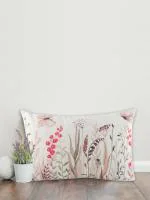 Home-The best is for you Printed Floral Rectangular 12X18 inch White Cushion Cover Pack of 1