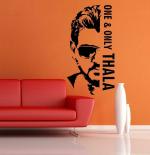 Lanstick Vinyl Black One And Only Thala Image Self Adhesive Wall Sticker 30 inch