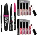 Buy Tya Eyeliner Mascara And Eyebrow Pencil Kajal 4 Red Brown Liquid Lipsticks (Set Of 3)