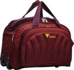 FEDRA Red Polyester Strolley Duffle Bag with Wheels - 40 L