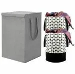 ZOVIRA Laundry Basket & Bag In Multicolor-(Non-Woven) Pack of 3