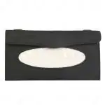 CARIZO Sun Visor Car Tissue Holder, Car Mask Holder, Premium Black Leather Car Mask Dispenser, Sun Visor Napkin Holder Compatible with Hyundai Eon (2011-2018)