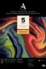 ArtRight Artists' Sketching Paper (A2 Pack of 05 Sheets, 300 GSM); Handmade Cartridge Mixed Media Sheets of 300GSM for Pencil, Charcoal and Ink Media