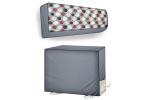 The Furnishing Tree Grey No88 PVC Abstract Indoor And Outdoor AC Cover Set For 1.5 Ton Daikin MTKL50 25.4 X 92.7 Cm (Pack Of 2)