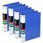 TULMAN 4 Pack Ring Binder File 2D A4 Size Tough & Durable A4 Size Ring Binder Box Board File for Certificates Document Holder - Blue