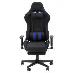 HEERRAV RETAIL GS002 Breathable Fabric Gaming/Office/Study/Ergonomic Chair with Footrest | Neck Cushion | Lumbar Pillow | Fully Reclining | Adjustable Seat & Arm Rest | Rocking Function (Blue)