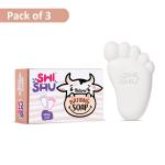 Shishu Natural Milky Soft Bathing Baby Soap in Cute Babies Foot Shape (Pack of 3)