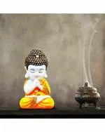 Beckon Venture - Yellow Handicraft Religious Idols Of Meditating Baby Laughing Buddha Statue For Home Decor