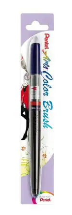 Pentel Arts Water Based Color Brush Pen | Soft Tip | Ideal For Modern Calligraphy & Decorative Writing | Pack Of 1 | Steel Blue (XGFL117X)