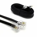Multy Byte Telephone Line Cord 2 Meter, Phone Cord, Modular Jack Ends, Works for Phone, Modem or Fax Machine, for Use in Home or Office, Black.