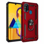 TRIFTY Samsung Galaxy M30s, M21 Red Plastic D6 Kick Stand Metal Ring Holder Back Case Cover