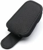 PLENARO Sunglass Holder for Car Visor Clip, Magnetic Leather Car Sunglasses Holder Eyeglass Hanger Clip for Car Visor, Universal Auto Interior Accessories (Black)