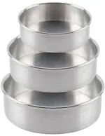 Shopimoz Round Cake Mould Baking Aluminium Tray ( Set 3 in 1)