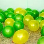 Zyozique Green Yellow Metallic Balloons with Ribbon for Birthday, Wedding Party Decorations (Pack of 52)