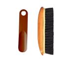 Sheppits Premium ABS Plastic Shoe Horn (Maroon) & Wooden Shoe Brush Combo | Shoe Care Kit