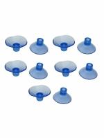 RAB Blue Rubber Glass Shelf Button Suction Cup - 10 Pcs