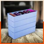 Bathla Stomo DORI Multipurpose Stackable Drawer/Wardrobe Organiser Rack for Home | Sky Blue - Set of 4