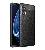 Golden Sands Cover Leather Texture Series Shockproof Armor TPU Back Case Cover for Realme X7 Max 5G, Realme GT 5G Mobile Phone, Black