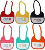FAVISM Multicolour Pure Soft Cotton Bibs New Born Baby 0 to 36 Months - 20x0x16 cm (Pack of 6)