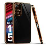 Mr. Case Redmi Note 11T 5G and Poco M4 Pro 5G Black Silicone 6D Gold Plated Frame Back Cover