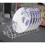 Plantex High Grade Stainless Steel Dish Holder Rack or Lid Organizer for Kitchen Cabinet (10 Plates)