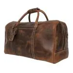 Rustic Town Brown Leather Travel Duffle Bag 30 L