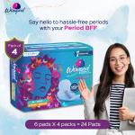 Wowpad Maxi Comforting Soft Sanitary Pads XL 24 pads 280 MM, 6 Pads x Pack of 4 (24 Napkins)