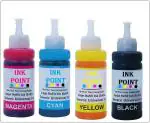 INK POINT Epson L380, L130, L110, L210, L220, L310, L360 Multicolor Ink Bottle 100 ml pack of 4