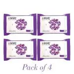 Lavender Pack of 4 Face Wipes, Boosts Skin Oxygen, Clear Dirt, Remove Makeup, Gives Fresh and Glowing Skin. Aloe Vera. (25 pc x 4)