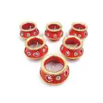 GANPATI Red Matki Fancy Decorative Diya Wax Candles for Decoration- Set of 6