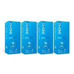 Skore Coloured Condoms with extra lubrication and vanilla scented (Blues) 10N (Pack of 4)