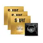 SQURT Extra Dotted Condom for Men and women 3pcs (Pack of 3* 3 box = 9 Pcs)