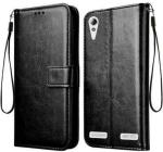 Xykos Black Artificial Leather Mobile Flip Cover with Holder for Lenovo A6000