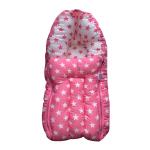 Kid's Charm Milky Star 3 in 1 Baby's Cotton Bed Cum Carry Bed Printed Baby Sleeping Bag-Baby Bed-Infant Portable Bassinet-Nest for Co-Sleeping Unisex Baby Bedding for New Born 0-4 Months Old (Pink)