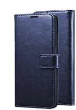 COVERBLACK Artificial Leather::Rubber Flip Cover Compatible model for Micromax Canvas Infinity HS2 - Blue