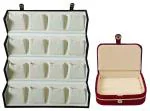 atorakushon Cream Velvet Folding jewellery Vanity Box Make-Up pouch Multipurpose 16 pair Earrings Organizer