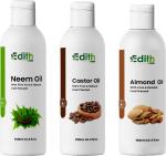 Edith Naturals Neem Castor Almond Oil -Holistic Hair and Skin Care Blend-100% Pure,Cold-Pressed Hair Oil (300 ml)