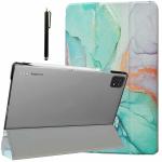 ProElite Cover for Xiaomi Mi Pad 6 Case Cover 11 inch Flip Stand Cover with Transparent Back & Stylus Pen [Auto Sleep Wake Support], Marble Green